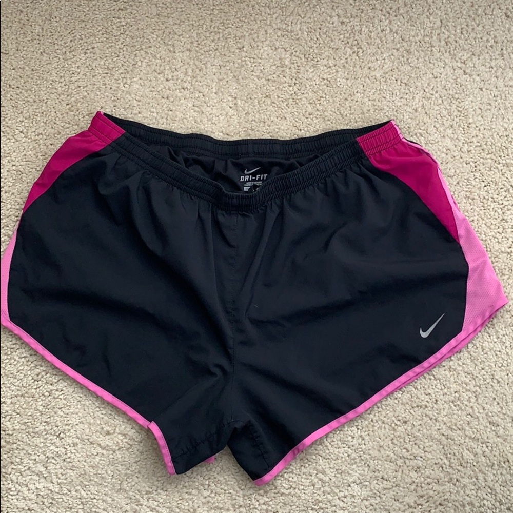 Multicolor pink Nike running shorts
